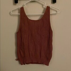 Ribbed Sleeveless Top in Rust